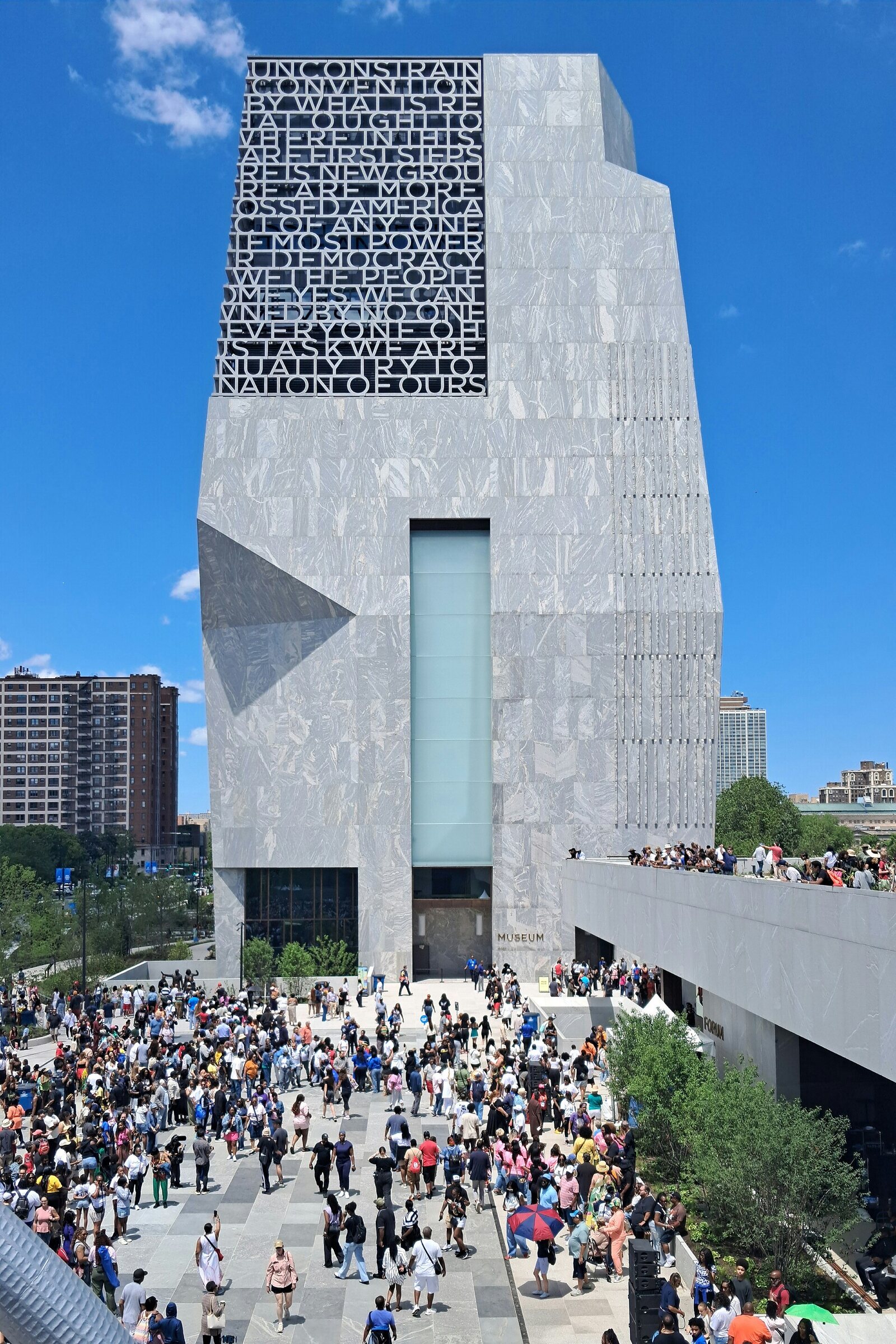 The Obama Presidential Center and visitors on opening day in Chicago